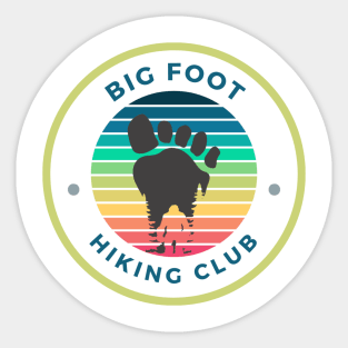 big foot sasquatch hiking club Sticker